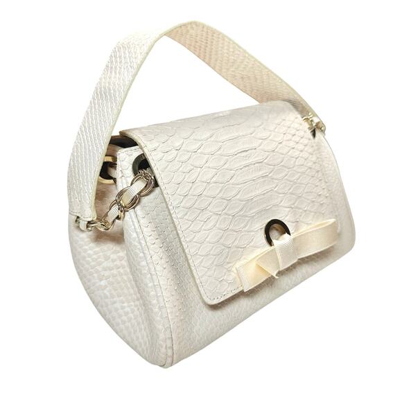 Banana Republic | Women | Vintage Cream Cow Leather Snake Textured Mini Handbag - Picture 4 of 16